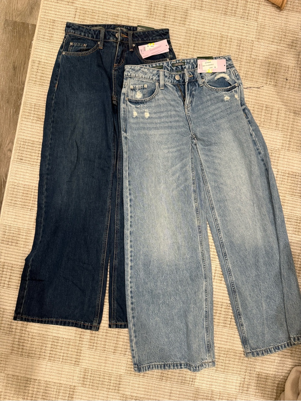 wild fable BUNDLE Two-Tone Flare & Wide Leg Jeans - Dark Indigo & Light Wash